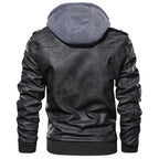 R&B | Herren Kunstlederjacke mit abnehmbarer Kapuze