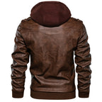 R&B | Herren Kunstlederjacke mit abnehmbarer Kapuze