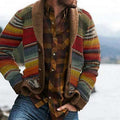 R&B Karierter Vintage-Herren-Strickjacke
