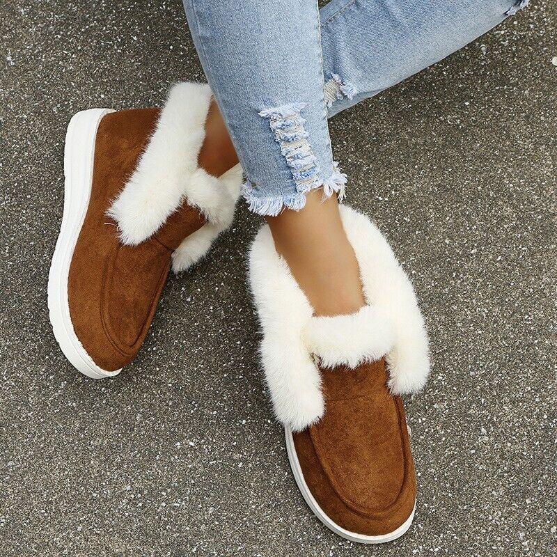 R&B | Winter Mokassins - Wildleder Slip-On Mokassins mit Pelzfutter