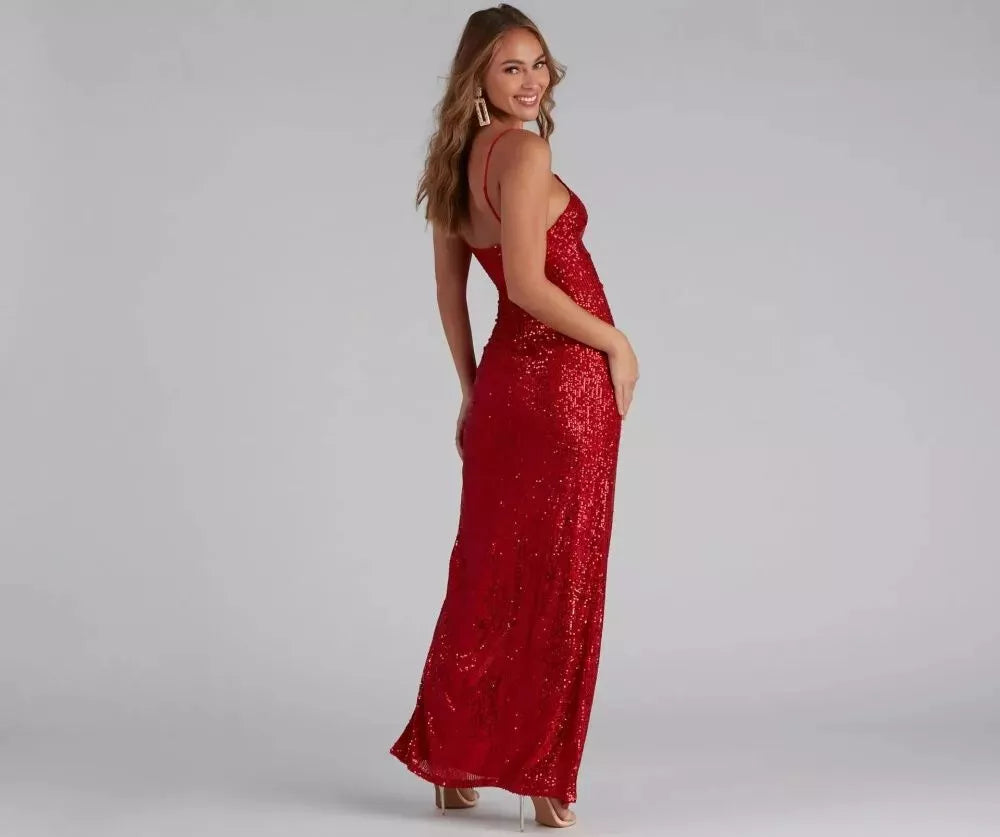 R&B | Paillettenverziertes Abendkleid Elegantes Festkleid