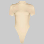 Damen Figurbetonter Body mit hohem Kragen