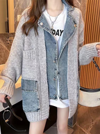 R&B | Splicing Jeansjack Stilvoll & trendy