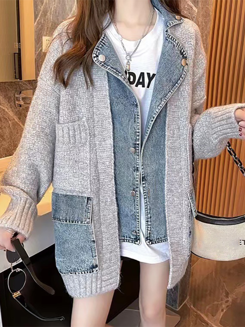 R&B | Splicing Jeansjack Stilvoll & trendy