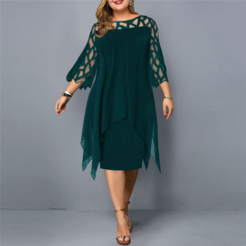 R&B Elegantes Midikleid in Übergröße