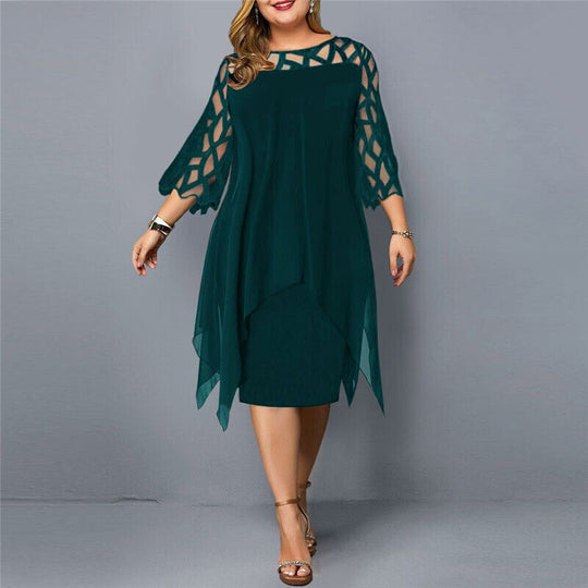 R&B Elegantes Midikleid in Übergröße