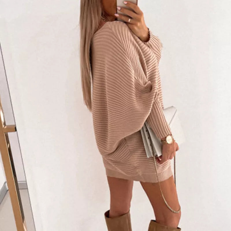 R&B | Mini Kleid aus Strick mit langen Ärmeln