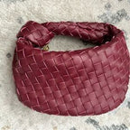 R&B | Bordeaux Damenschultertasche mit Geflochtenem Design