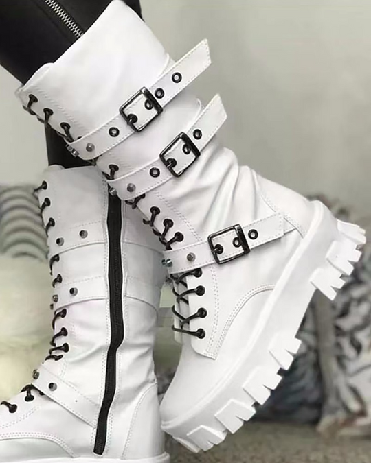 R&BMode | Stiefel Mit Reißverschluss Und Schnallen