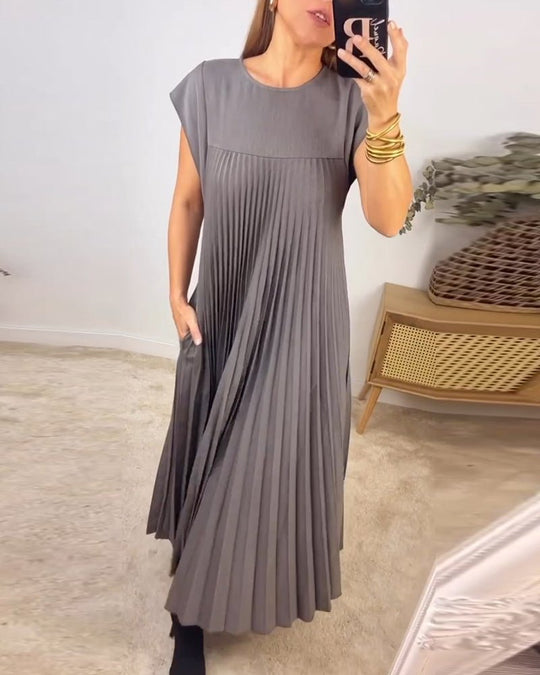 R&B | Smarte Plissee Baumwollkleid