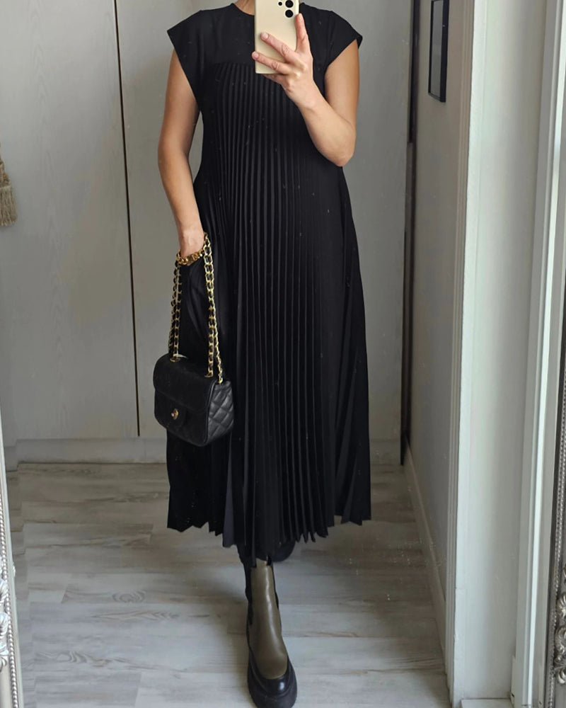 R&B | Smarte Plissee Baumwollkleid