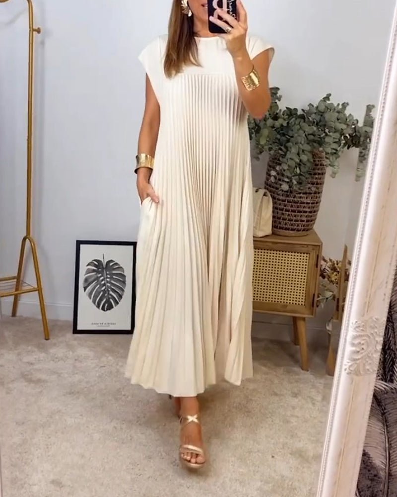 R&B | Smarte Plissee Baumwollkleid