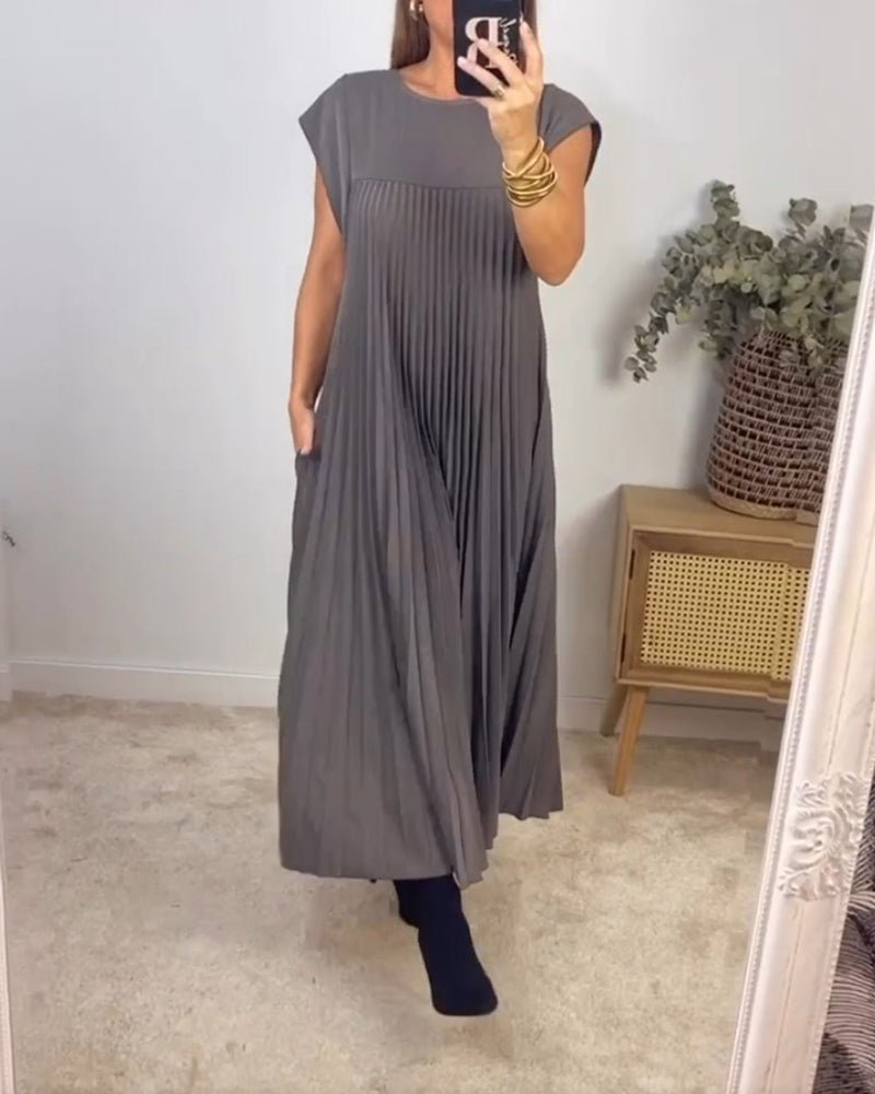 R&B | Smarte Plissee Baumwollkleid