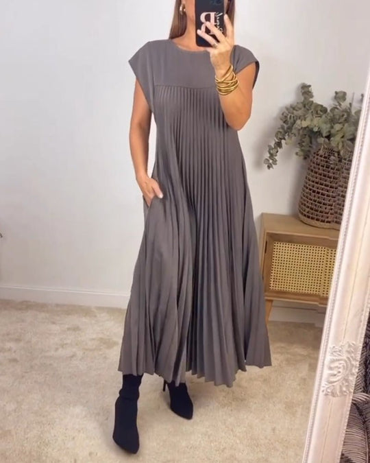 R&B | Smarte Plissee Baumwollkleid