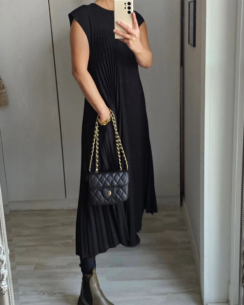R&B | Smarte Plissee Baumwollkleid