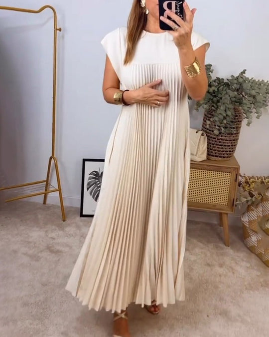 R&B | Smarte Plissee Baumwollkleid