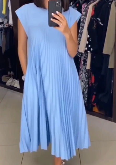 R&B | Smarte Plissee Baumwollkleid