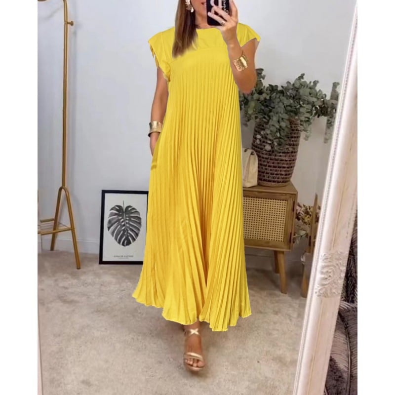 R&B | Smarte Plissee Baumwollkleid
