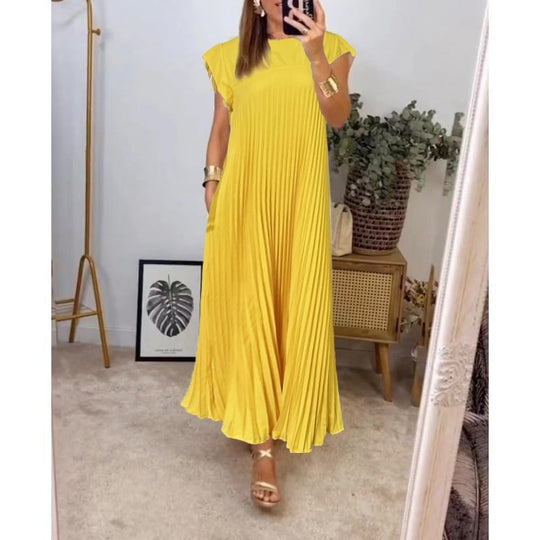 R&B | Smarte Plissee Baumwollkleid