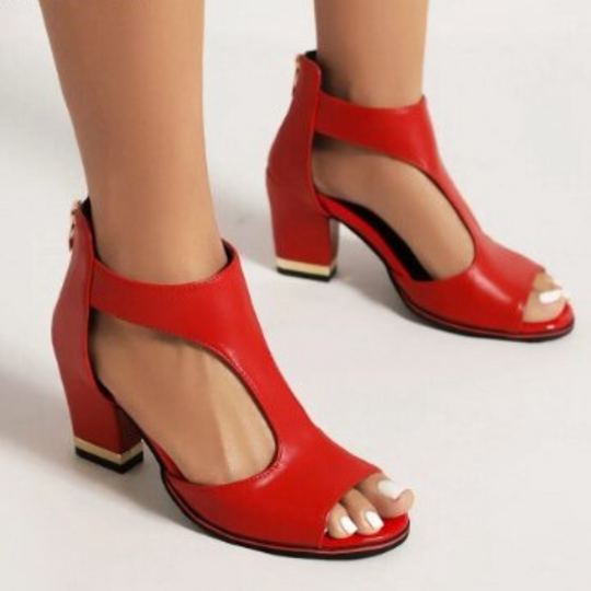 R&B | Sandalen Damen Bequem mit Absatz Schwarz