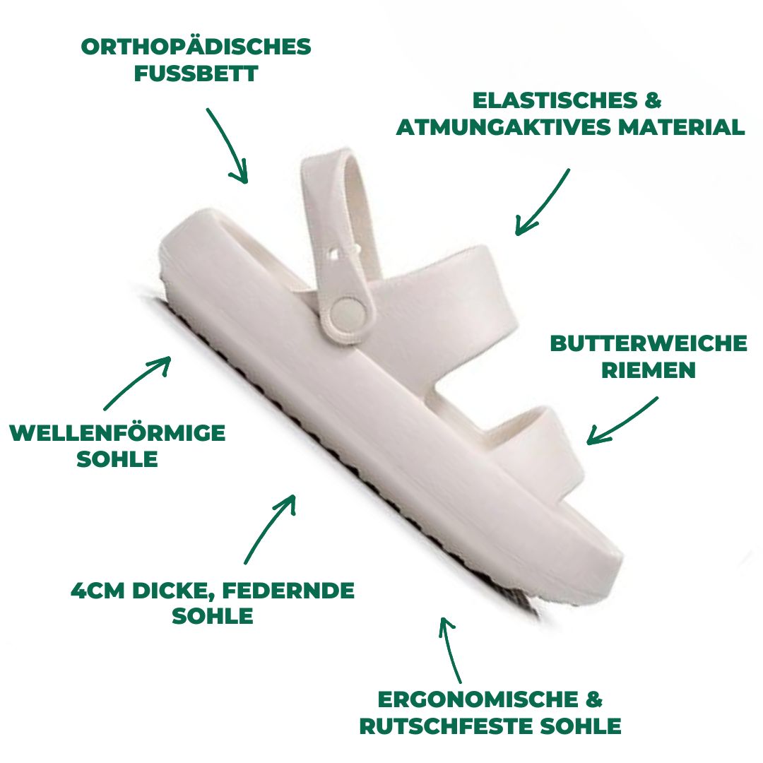 R&B | Orthopädische Sandalen Comfort Plus Pantoletten mit Doppelriemen Gepolsterte, Lässige Slip-On-Sandalen