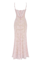 Retro Cremefarbene Maxi Kleid Mit Spitzeneinsatz hinten