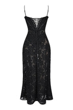 Retro Cremefarbene Maxi Kleid Mit Spitzeneinsatz hinten