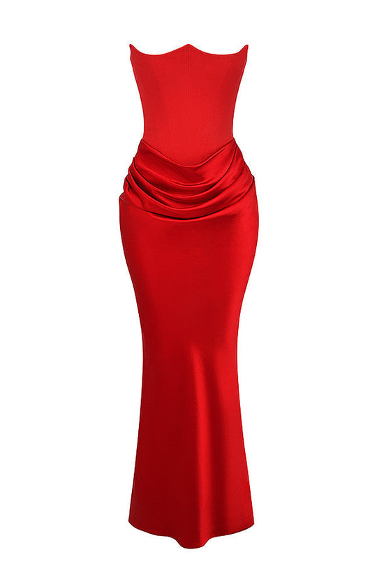 R&B | Trägerloses Korsett Maxi Kleid