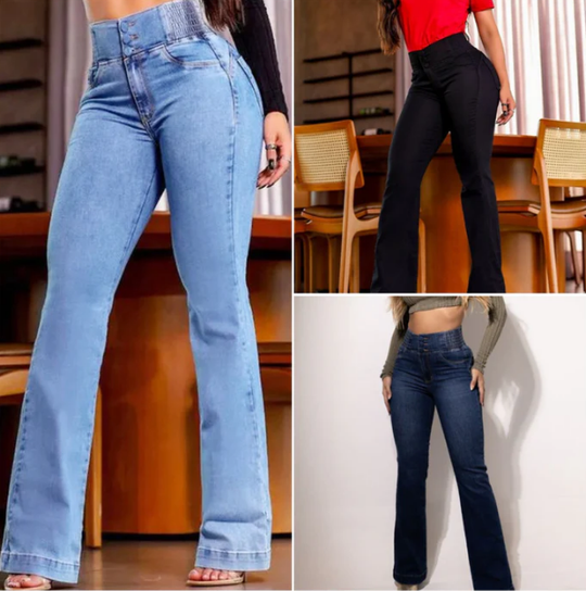 Damen Zeitlose Denim-Schlaghose