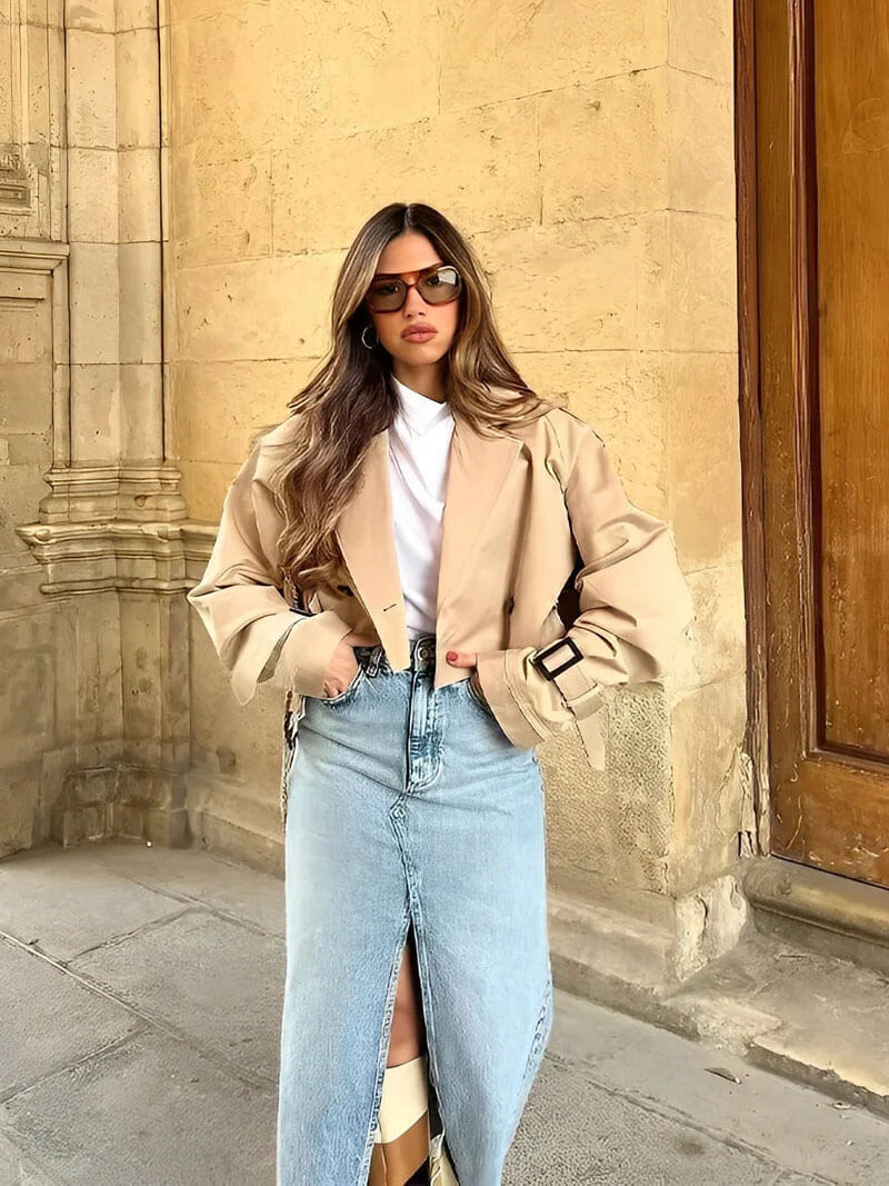 R&B | Gekürzter Trenchcoat