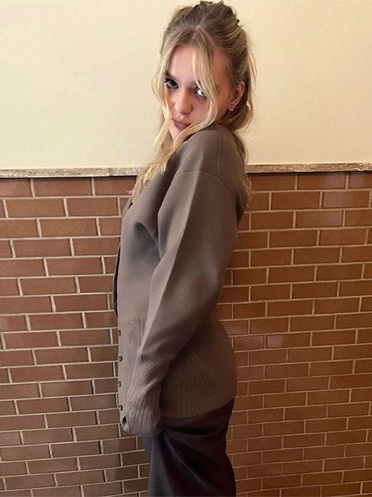 R&B | V-Ausschnitt Strickcardigan