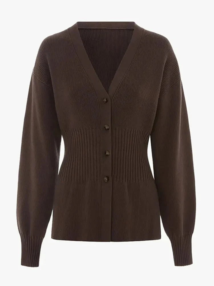 R&B | Taillierter V-Ausschnitt Cardigan