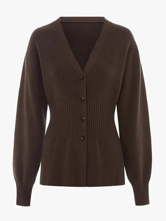 R&B | Taillierter V-Ausschnitt Cardigan