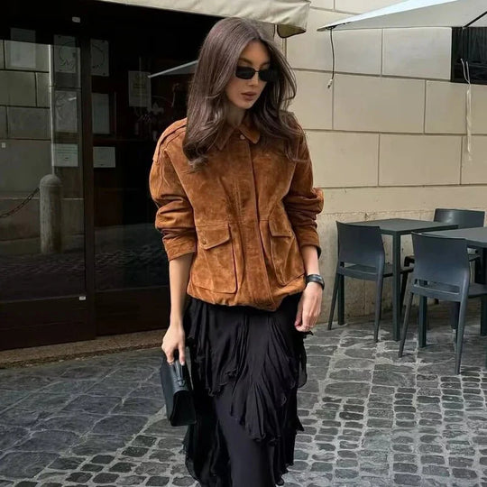 R&B | Wildleder Bomberjacke