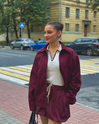 R&B | Burgunder Bomberjacke