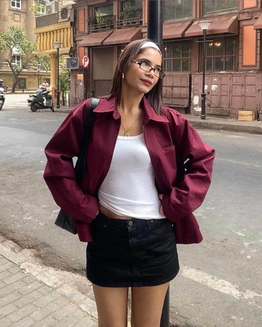 R&B | Burgunder Bomberjacke