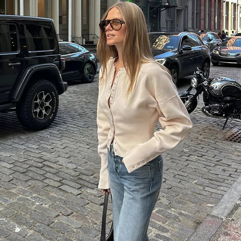 R&B | Strickjacke mit Rundhals