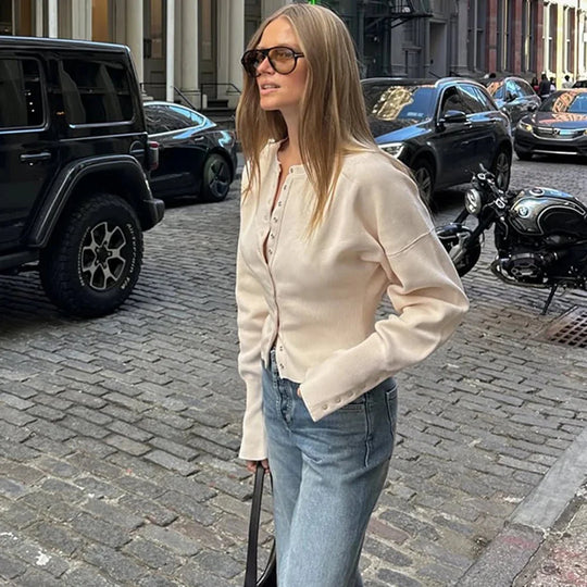 R&B | Strickjacke mit Rundhals