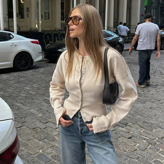 R&B | Strickjacke mit Rundhals