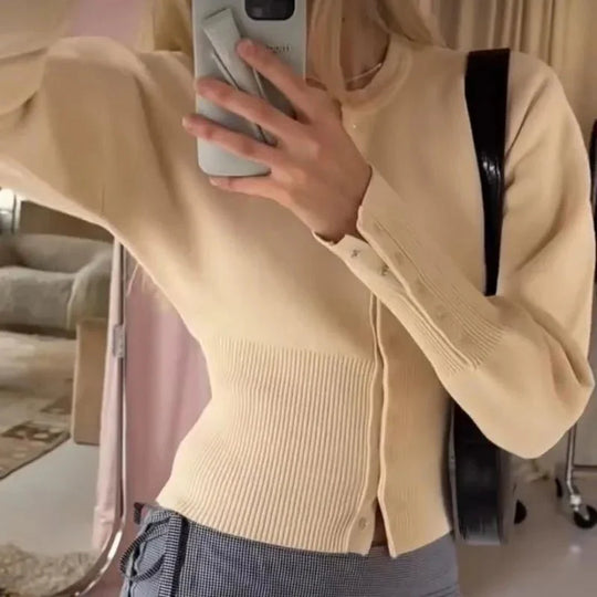 R&B | Strickjacke mit Rundhals