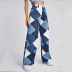 R&B | Damen Baggy Jeans Mit Reißverschluss Weite blaue Hosen
