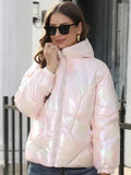 R&B | Glänzende Kapuzen Damen Parka Jacke