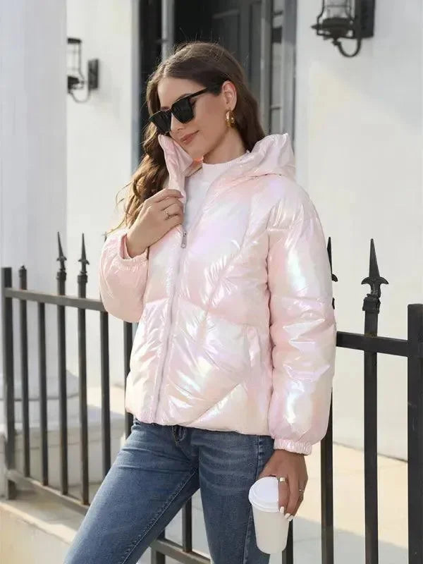 R&B | Glänzende Kapuzen Damen Parka Jacke