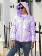 R&B | Glänzende Kapuzen Damen Parka Jacke