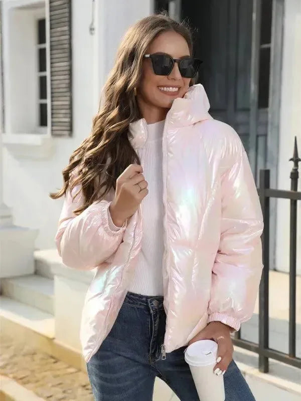 R&B | Glänzende Kapuzen Damen Parka Jacke