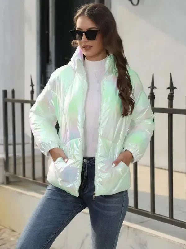R&B | Glänzende Kapuzen Damen Parka Jacke