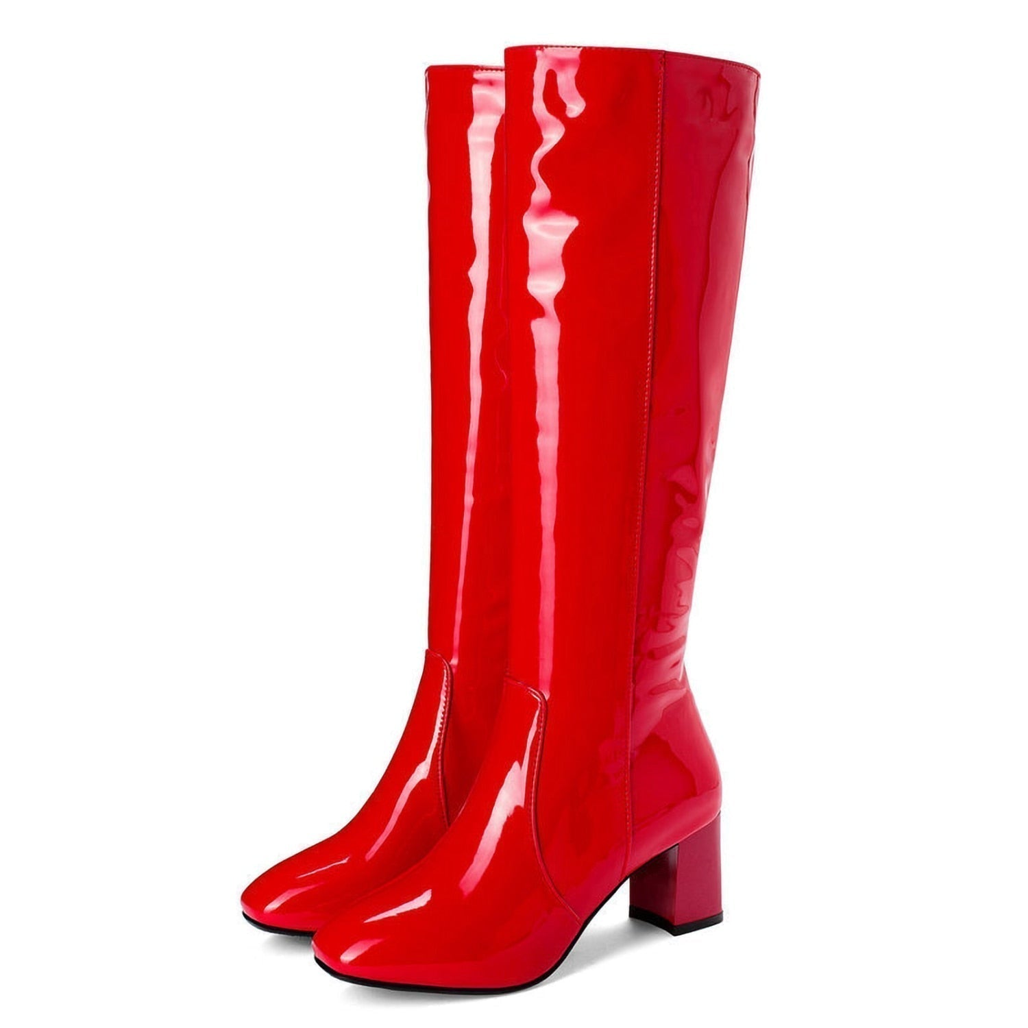 R&B | Glänzende Leder Damenstiefel