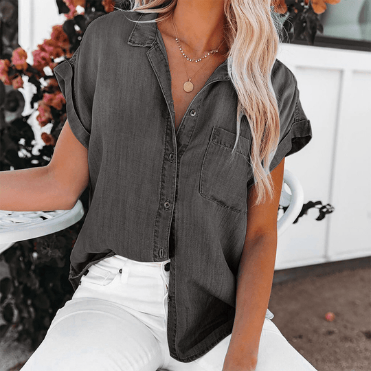 R&B | Damen Top Stilvolle Jeansbluse Lässiger und Moderner Look