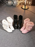 Kuschelige Winterstiefel Mit Dicker Sohle Und Schleife R&B