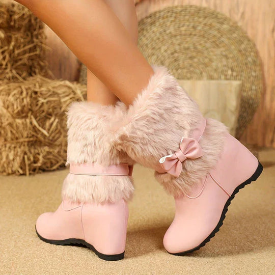 Kuschelige Winterstiefel Mit Dicker Sohle Und Schleife R&B